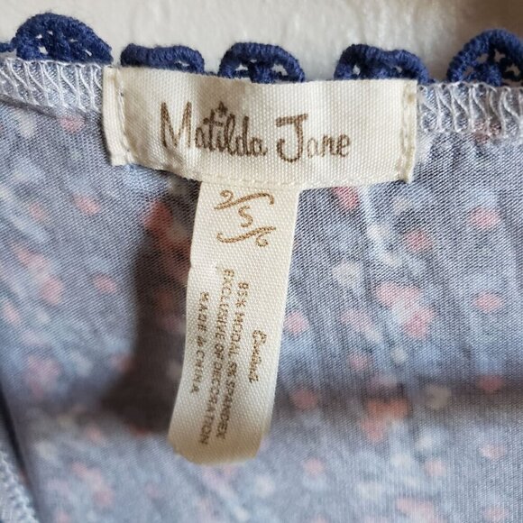 Matilda Jane Beyond the Horizon Tank Floral Flowy Top Lace Blue Sz Women's Small - Picture 3 of 11